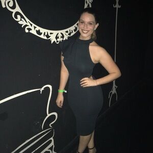 Sleeveless High-Neck Black Sheath Dress